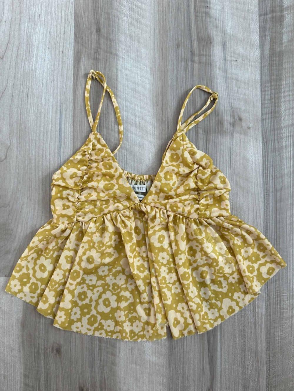 Urban Outfitters Yellow Floral Babydoll Top